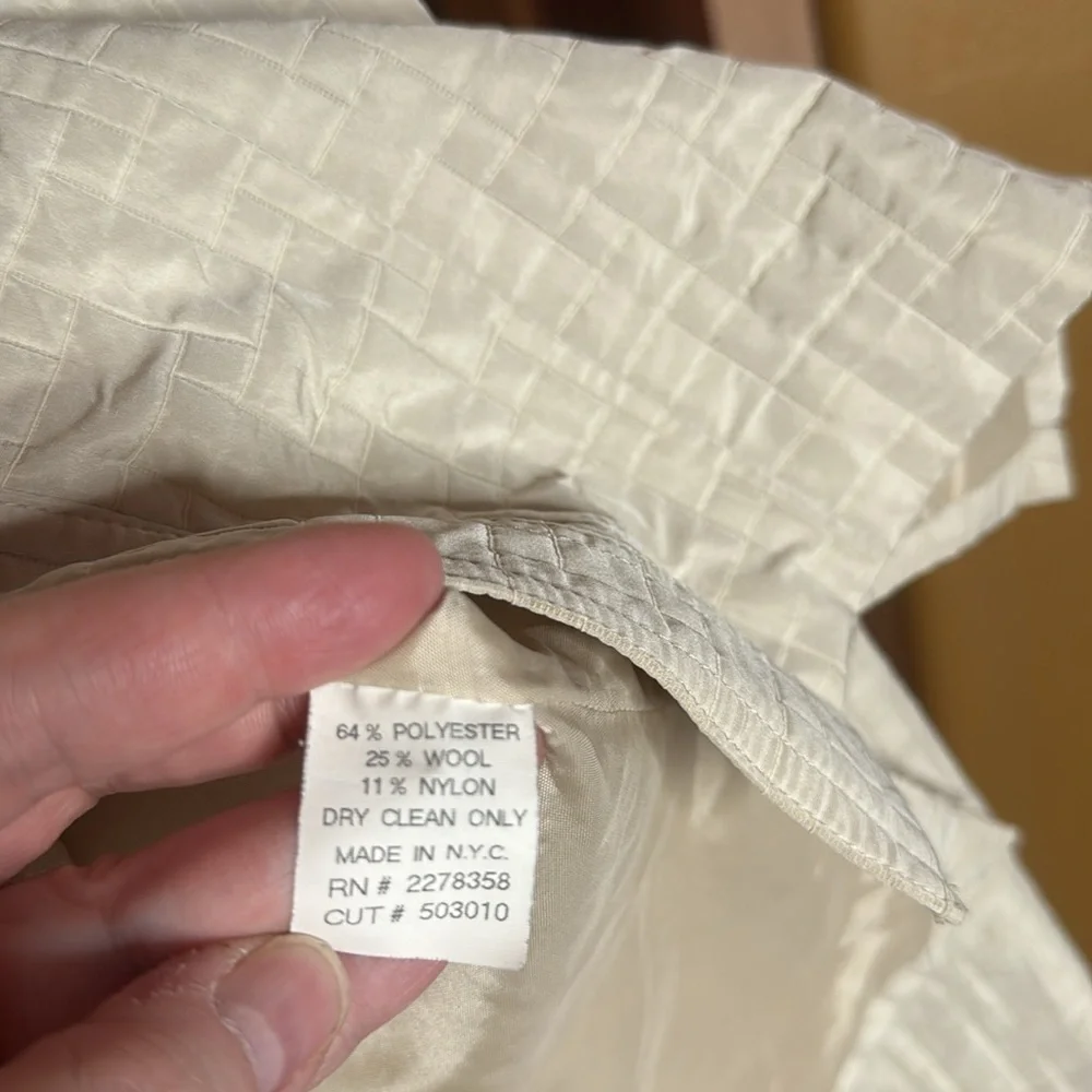 Randy Kemper Cream Ivory Quilted Jacket Size 8 - Picture 5 of 10